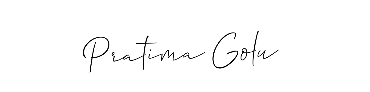 The best way (Allison_Script) to make a short signature is to pick only two or three words in your name. The name Pratima Golu include a total of six letters. For converting this name. Pratima Golu signature style 2 images and pictures png