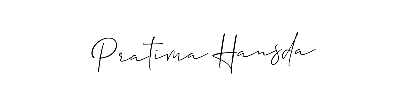 How to make Pratima Hansda name signature. Use Allison_Script style for creating short signs online. This is the latest handwritten sign. Pratima Hansda signature style 2 images and pictures png