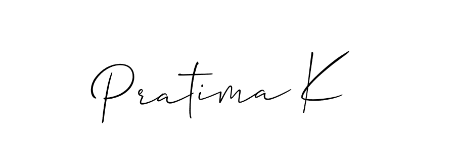 Create a beautiful signature design for name Pratima K. With this signature (Allison_Script) fonts, you can make a handwritten signature for free. Pratima K signature style 2 images and pictures png