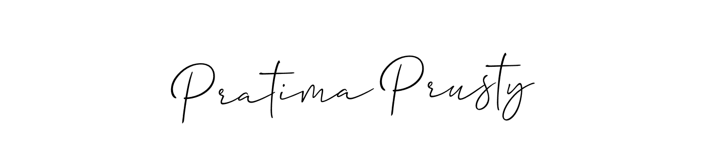 The best way (Allison_Script) to make a short signature is to pick only two or three words in your name. The name Pratima Prusty include a total of six letters. For converting this name. Pratima Prusty signature style 2 images and pictures png