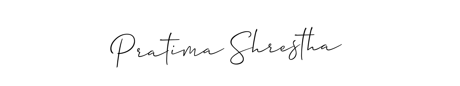 You should practise on your own different ways (Allison_Script) to write your name (Pratima Shrestha) in signature. don't let someone else do it for you. Pratima Shrestha signature style 2 images and pictures png