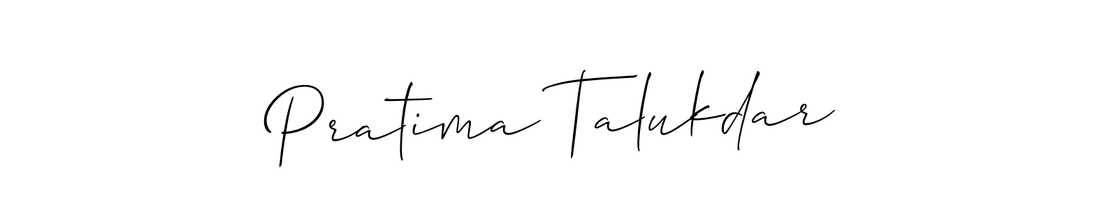 Allison_Script is a professional signature style that is perfect for those who want to add a touch of class to their signature. It is also a great choice for those who want to make their signature more unique. Get Pratima Talukdar name to fancy signature for free. Pratima Talukdar signature style 2 images and pictures png