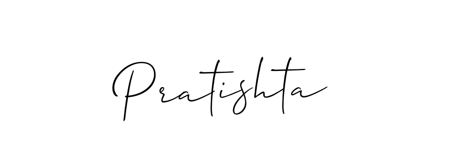 How to make Pratishta signature? Allison_Script is a professional autograph style. Create handwritten signature for Pratishta name. Pratishta signature style 2 images and pictures png