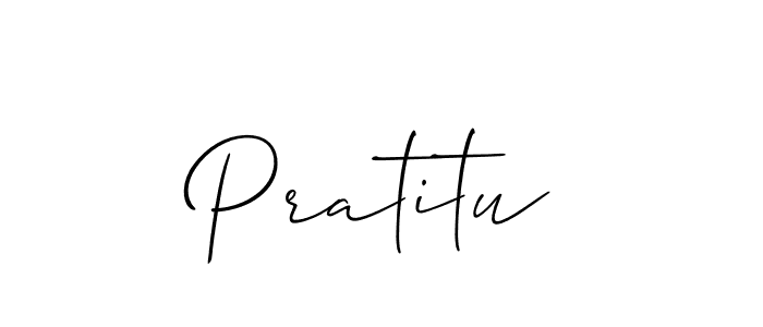 Use a signature maker to create a handwritten signature online. With this signature software, you can design (Allison_Script) your own signature for name Pratitu. Pratitu signature style 2 images and pictures png