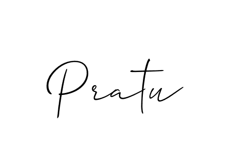 Use a signature maker to create a handwritten signature online. With this signature software, you can design (Allison_Script) your own signature for name Pratu. Pratu signature style 2 images and pictures png