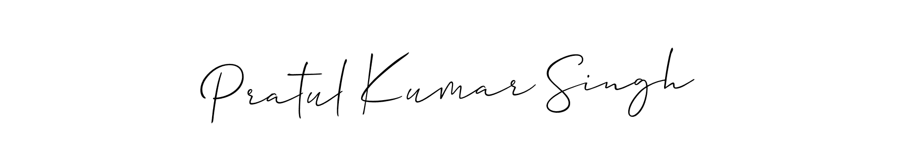 Also You can easily find your signature by using the search form. We will create Pratul Kumar Singh name handwritten signature images for you free of cost using Allison_Script sign style. Pratul Kumar Singh signature style 2 images and pictures png