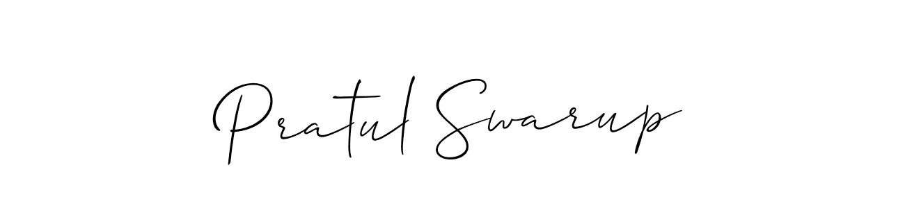 Also You can easily find your signature by using the search form. We will create Pratul Swarup name handwritten signature images for you free of cost using Allison_Script sign style. Pratul Swarup signature style 2 images and pictures png
