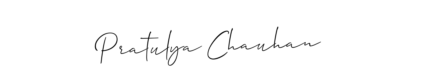 if you are searching for the best signature style for your name Pratulya Chauhan. so please give up your signature search. here we have designed multiple signature styles  using Allison_Script. Pratulya Chauhan signature style 2 images and pictures png