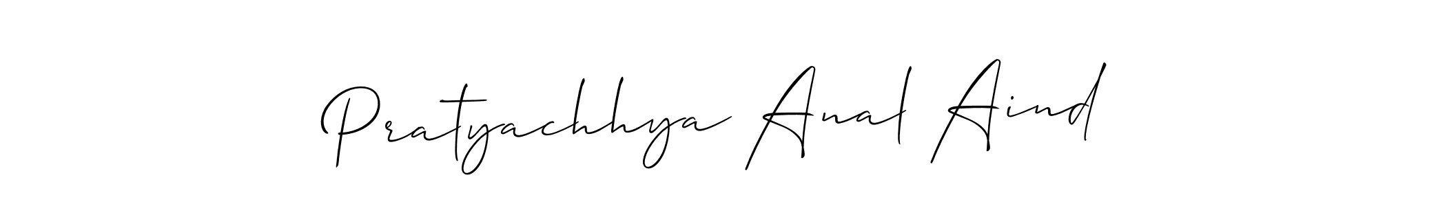 The best way (Allison_Script) to make a short signature is to pick only two or three words in your name. The name Pratyachhya Anal Aind include a total of six letters. For converting this name. Pratyachhya Anal Aind signature style 2 images and pictures png