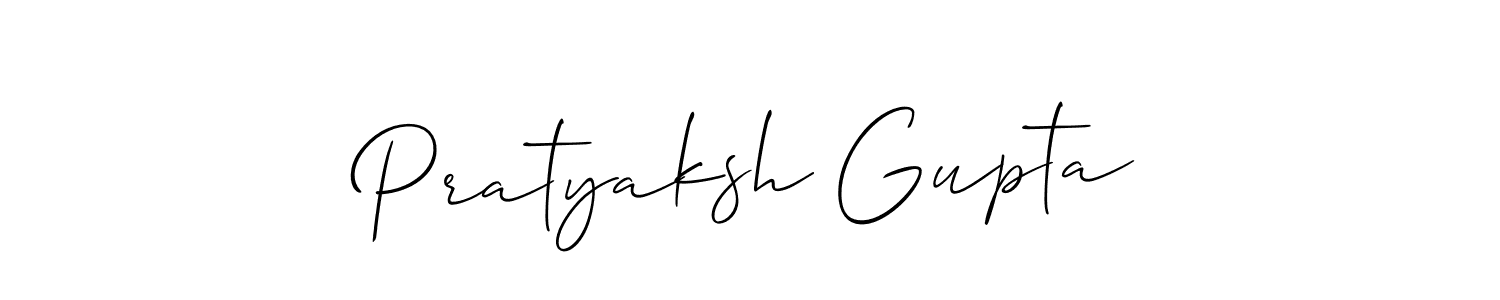 Also we have Pratyaksh Gupta name is the best signature style. Create professional handwritten signature collection using Allison_Script autograph style. Pratyaksh Gupta signature style 2 images and pictures png