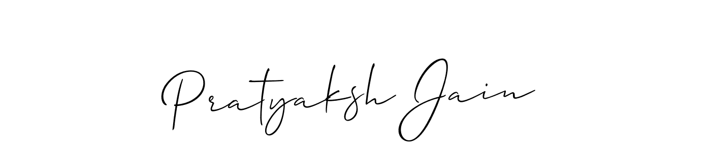 Design your own signature with our free online signature maker. With this signature software, you can create a handwritten (Allison_Script) signature for name Pratyaksh Jain. Pratyaksh Jain signature style 2 images and pictures png