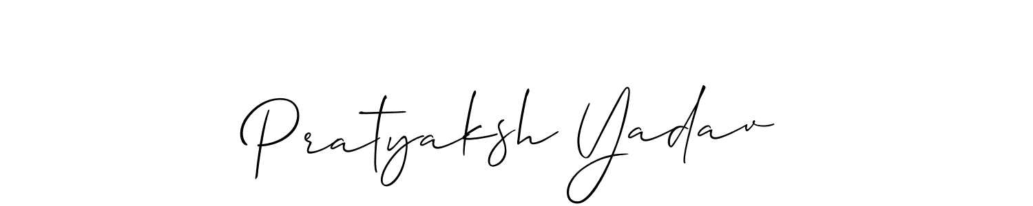 Make a short Pratyaksh Yadav signature style. Manage your documents anywhere anytime using Allison_Script. Create and add eSignatures, submit forms, share and send files easily. Pratyaksh Yadav signature style 2 images and pictures png