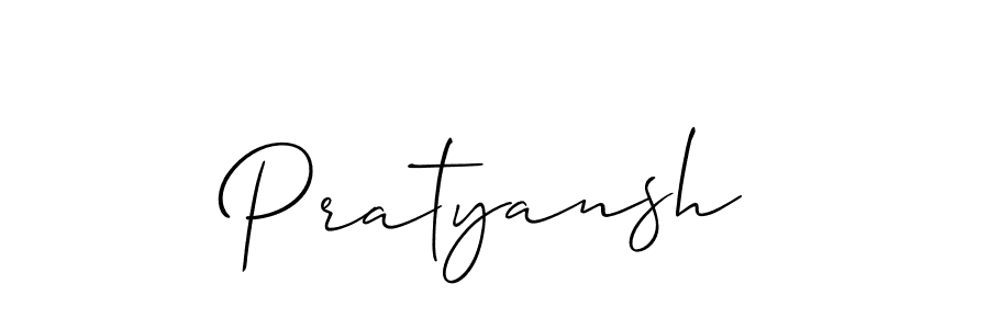 Create a beautiful signature design for name Pratyansh. With this signature (Allison_Script) fonts, you can make a handwritten signature for free. Pratyansh signature style 2 images and pictures png