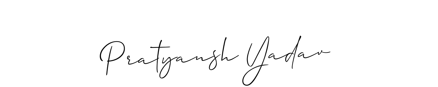 Make a short Pratyansh Yadav signature style. Manage your documents anywhere anytime using Allison_Script. Create and add eSignatures, submit forms, share and send files easily. Pratyansh Yadav signature style 2 images and pictures png