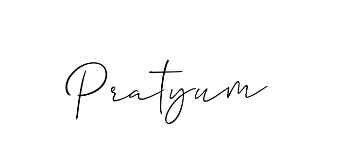 Design your own signature with our free online signature maker. With this signature software, you can create a handwritten (Allison_Script) signature for name Pratyum. Pratyum signature style 2 images and pictures png