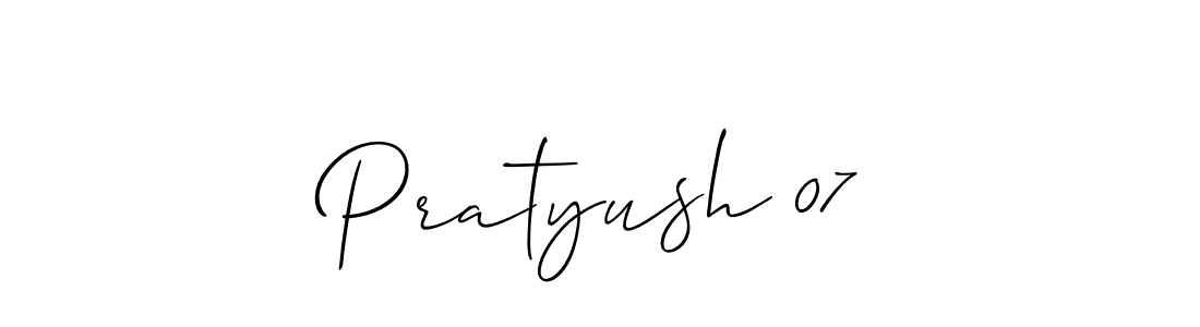 Design your own signature with our free online signature maker. With this signature software, you can create a handwritten (Allison_Script) signature for name Pratyush 07. Pratyush 07 signature style 2 images and pictures png