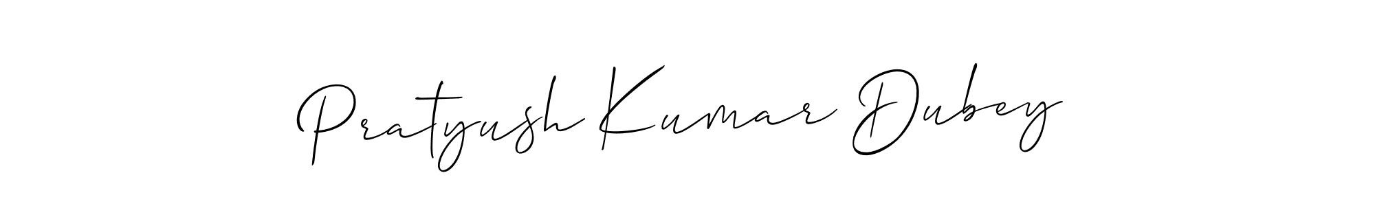 Allison_Script is a professional signature style that is perfect for those who want to add a touch of class to their signature. It is also a great choice for those who want to make their signature more unique. Get Pratyush Kumar Dubey name to fancy signature for free. Pratyush Kumar Dubey signature style 2 images and pictures png