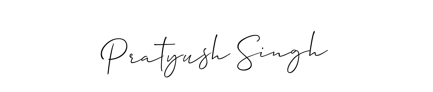 Make a beautiful signature design for name Pratyush Singh. With this signature (Allison_Script) style, you can create a handwritten signature for free. Pratyush Singh signature style 2 images and pictures png