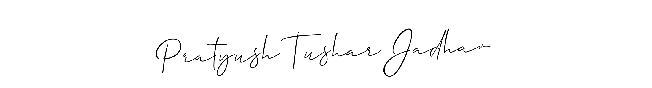 Use a signature maker to create a handwritten signature online. With this signature software, you can design (Allison_Script) your own signature for name Pratyush Tushar Jadhav. Pratyush Tushar Jadhav signature style 2 images and pictures png