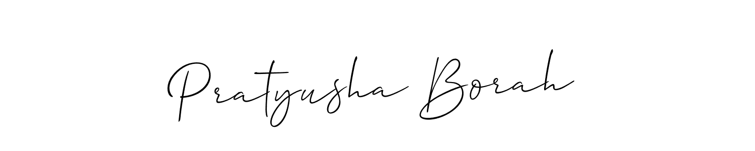 How to make Pratyusha Borah name signature. Use Allison_Script style for creating short signs online. This is the latest handwritten sign. Pratyusha Borah signature style 2 images and pictures png