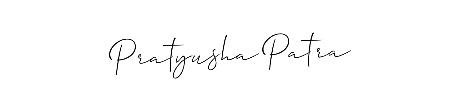 Make a short Pratyusha Patra signature style. Manage your documents anywhere anytime using Allison_Script. Create and add eSignatures, submit forms, share and send files easily. Pratyusha Patra signature style 2 images and pictures png