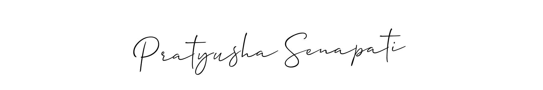 How to make Pratyusha Senapati signature? Allison_Script is a professional autograph style. Create handwritten signature for Pratyusha Senapati name. Pratyusha Senapati signature style 2 images and pictures png