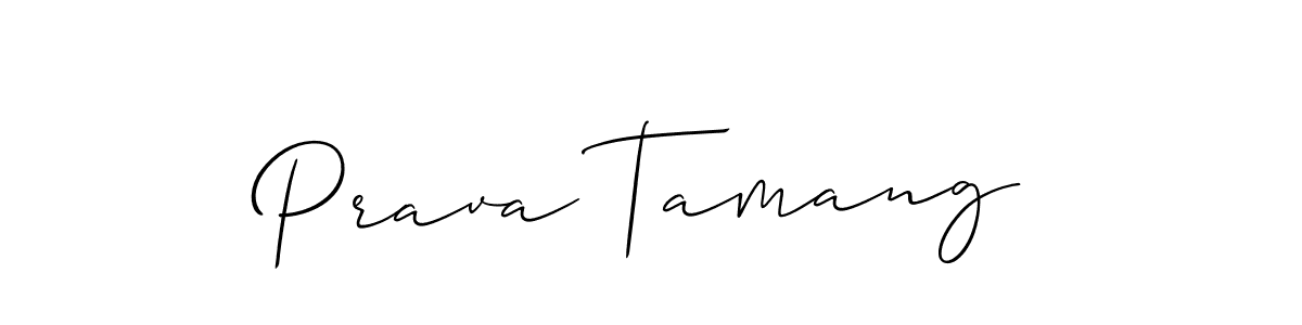 How to make Prava Tamang name signature. Use Allison_Script style for creating short signs online. This is the latest handwritten sign. Prava Tamang signature style 2 images and pictures png