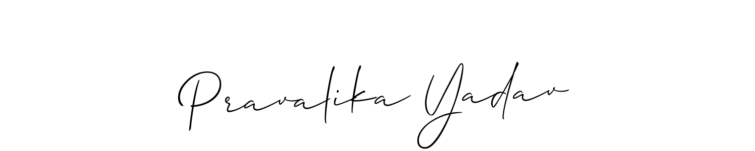 Design your own signature with our free online signature maker. With this signature software, you can create a handwritten (Allison_Script) signature for name Pravalika Yadav. Pravalika Yadav signature style 2 images and pictures png