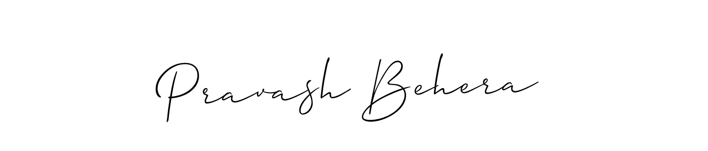 Use a signature maker to create a handwritten signature online. With this signature software, you can design (Allison_Script) your own signature for name Pravash Behera. Pravash Behera signature style 2 images and pictures png