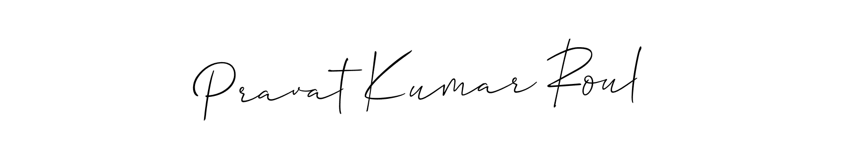 You should practise on your own different ways (Allison_Script) to write your name (Pravat Kumar Roul) in signature. don't let someone else do it for you. Pravat Kumar Roul signature style 2 images and pictures png