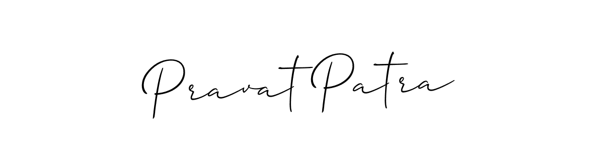 The best way (Allison_Script) to make a short signature is to pick only two or three words in your name. The name Pravat Patra include a total of six letters. For converting this name. Pravat Patra signature style 2 images and pictures png