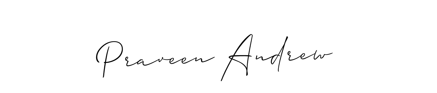 Also You can easily find your signature by using the search form. We will create Praveen Andrew name handwritten signature images for you free of cost using Allison_Script sign style. Praveen Andrew signature style 2 images and pictures png