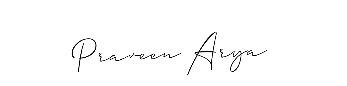 Also we have Praveen Arya name is the best signature style. Create professional handwritten signature collection using Allison_Script autograph style. Praveen Arya signature style 2 images and pictures png