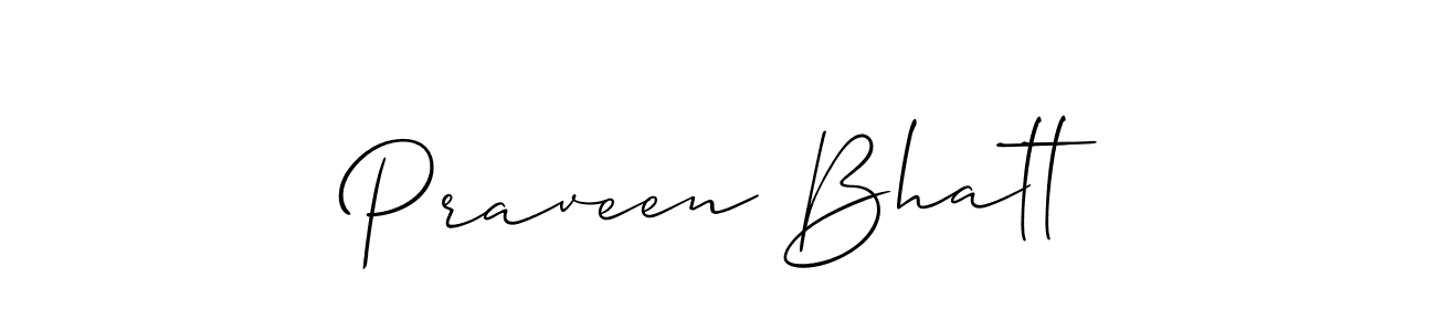 The best way (Allison_Script) to make a short signature is to pick only two or three words in your name. The name Praveen Bhatt include a total of six letters. For converting this name. Praveen Bhatt signature style 2 images and pictures png