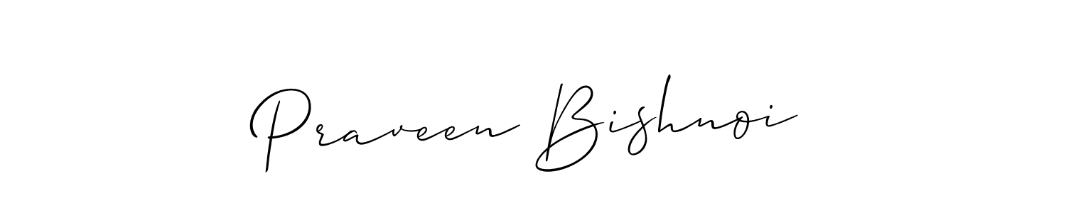 How to make Praveen Bishnoi name signature. Use Allison_Script style for creating short signs online. This is the latest handwritten sign. Praveen Bishnoi signature style 2 images and pictures png