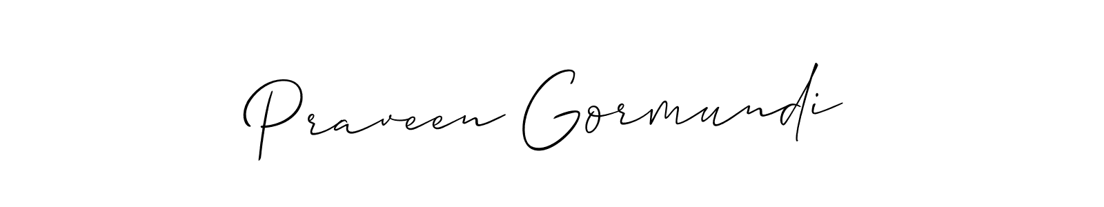 Design your own signature with our free online signature maker. With this signature software, you can create a handwritten (Allison_Script) signature for name Praveen Gormundi. Praveen Gormundi signature style 2 images and pictures png