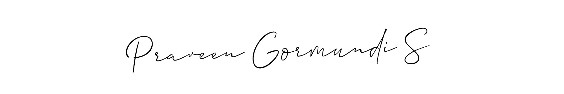 Also You can easily find your signature by using the search form. We will create Praveen Gormundi S name handwritten signature images for you free of cost using Allison_Script sign style. Praveen Gormundi S signature style 2 images and pictures png