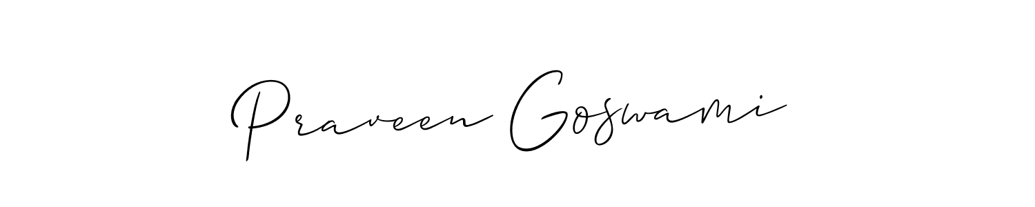 Design your own signature with our free online signature maker. With this signature software, you can create a handwritten (Allison_Script) signature for name Praveen Goswami. Praveen Goswami signature style 2 images and pictures png