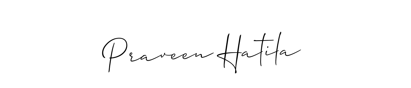 Praveen Hatila stylish signature style. Best Handwritten Sign (Allison_Script) for my name. Handwritten Signature Collection Ideas for my name Praveen Hatila. Praveen Hatila signature style 2 images and pictures png