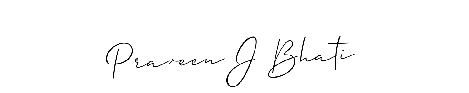 It looks lik you need a new signature style for name Praveen J Bhati. Design unique handwritten (Allison_Script) signature with our free signature maker in just a few clicks. Praveen J Bhati signature style 2 images and pictures png