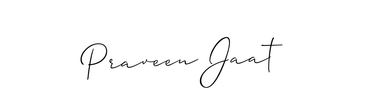 Create a beautiful signature design for name Praveen Jaat. With this signature (Allison_Script) fonts, you can make a handwritten signature for free. Praveen Jaat signature style 2 images and pictures png