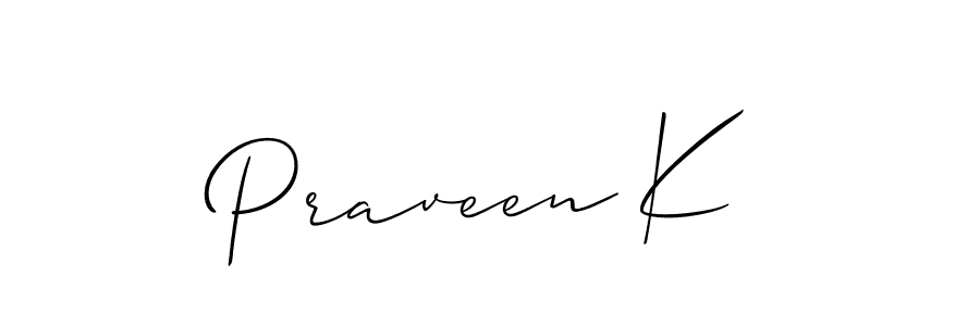 Also we have Praveen K name is the best signature style. Create professional handwritten signature collection using Allison_Script autograph style. Praveen K signature style 2 images and pictures png