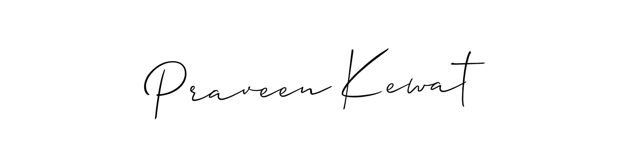 How to make Praveen Kewat name signature. Use Allison_Script style for creating short signs online. This is the latest handwritten sign. Praveen Kewat signature style 2 images and pictures png