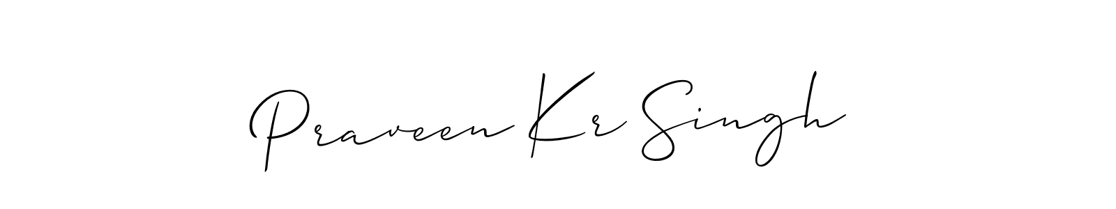 Use a signature maker to create a handwritten signature online. With this signature software, you can design (Allison_Script) your own signature for name Praveen Kr Singh. Praveen Kr Singh signature style 2 images and pictures png