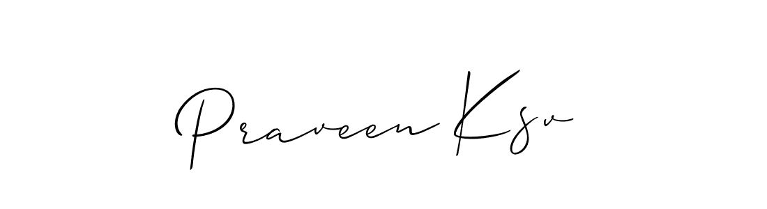 Praveen Ksv stylish signature style. Best Handwritten Sign (Allison_Script) for my name. Handwritten Signature Collection Ideas for my name Praveen Ksv. Praveen Ksv signature style 2 images and pictures png