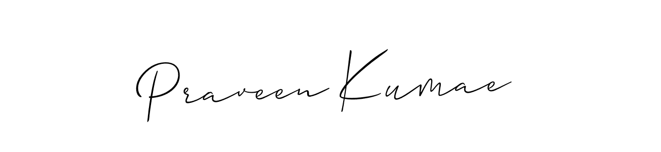 Use a signature maker to create a handwritten signature online. With this signature software, you can design (Allison_Script) your own signature for name Praveen Kumae. Praveen Kumae signature style 2 images and pictures png