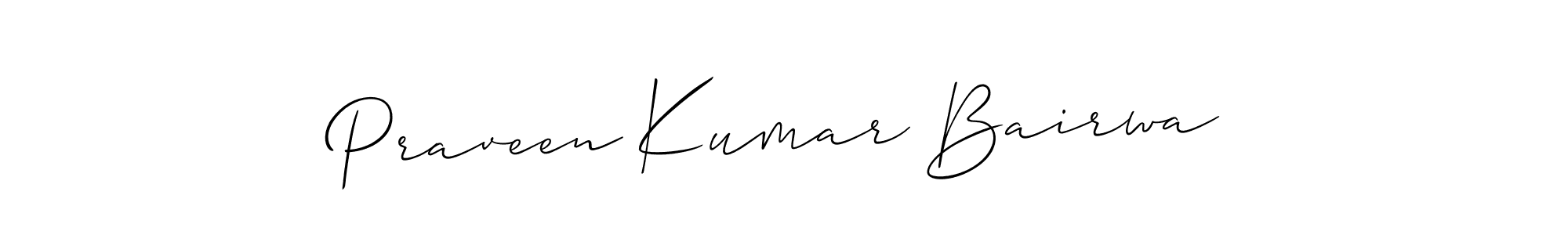 Praveen Kumar Bairwa stylish signature style. Best Handwritten Sign (Allison_Script) for my name. Handwritten Signature Collection Ideas for my name Praveen Kumar Bairwa. Praveen Kumar Bairwa signature style 2 images and pictures png