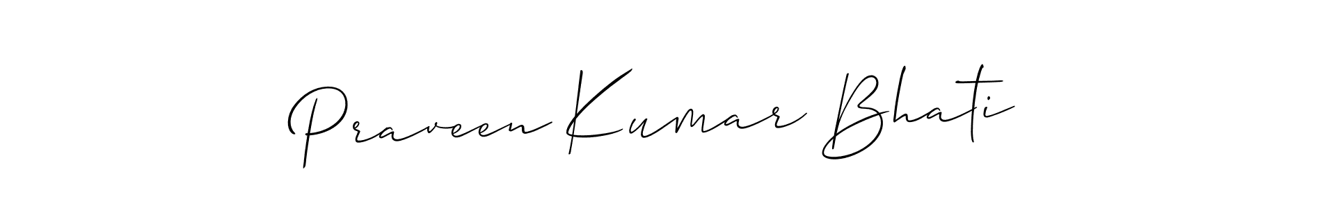 Praveen Kumar Bhati stylish signature style. Best Handwritten Sign (Allison_Script) for my name. Handwritten Signature Collection Ideas for my name Praveen Kumar Bhati. Praveen Kumar Bhati signature style 2 images and pictures png