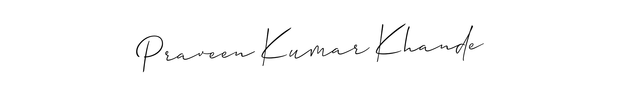 How to make Praveen Kumar Khande signature? Allison_Script is a professional autograph style. Create handwritten signature for Praveen Kumar Khande name. Praveen Kumar Khande signature style 2 images and pictures png