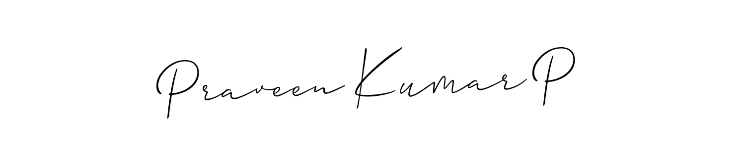 if you are searching for the best signature style for your name Praveen Kumar P. so please give up your signature search. here we have designed multiple signature styles  using Allison_Script. Praveen Kumar P signature style 2 images and pictures png